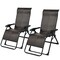 2Pcs Patio Rattan Zero Gravity Lounge Chair Folding Recliner Adjustable Headrest